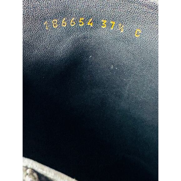 Gucci Hysteria Patent Leather Ankle Boots Size 37.5c Black High-Gloss Booties - Picture 6 of 11